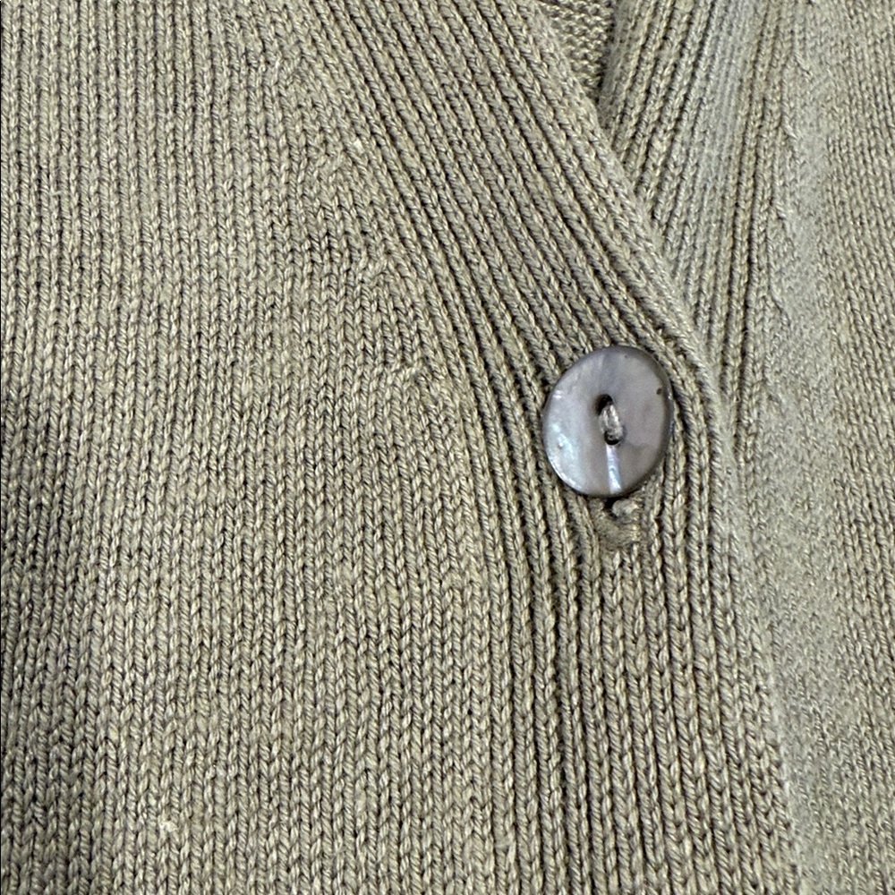 j jill Sage Green Linen Blend Button Down Dress Sz XL mother of pearl buttons - Picture 9 of 11